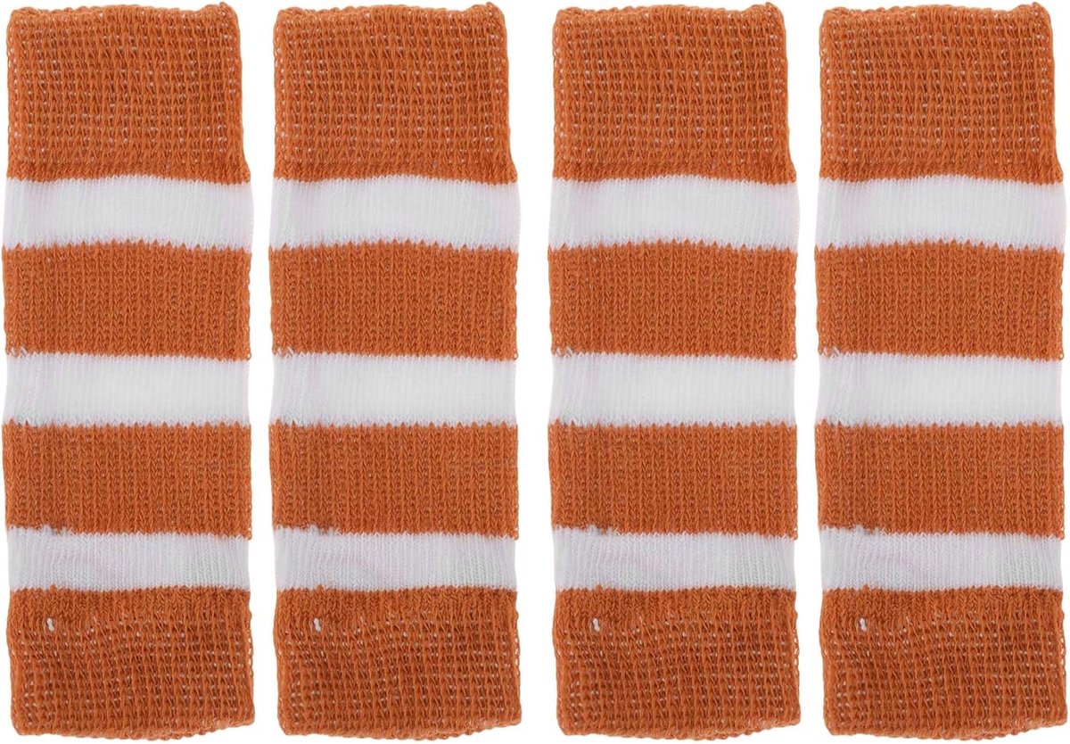 Set van 4 hondenbeenwarmers winter zachte warme gebreide hondenbeenbeschermers hondenbeenbeschermers gewrichtsbescherming geschikt voor kleine honden kittens puppy's klein oranje wit