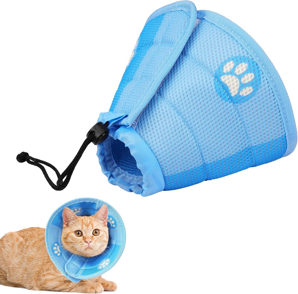 Halsband kat verstelbare halsband kat: herstel halsband zacht beschermende cone kraag voor katten, puppy's, kleine honden (S)