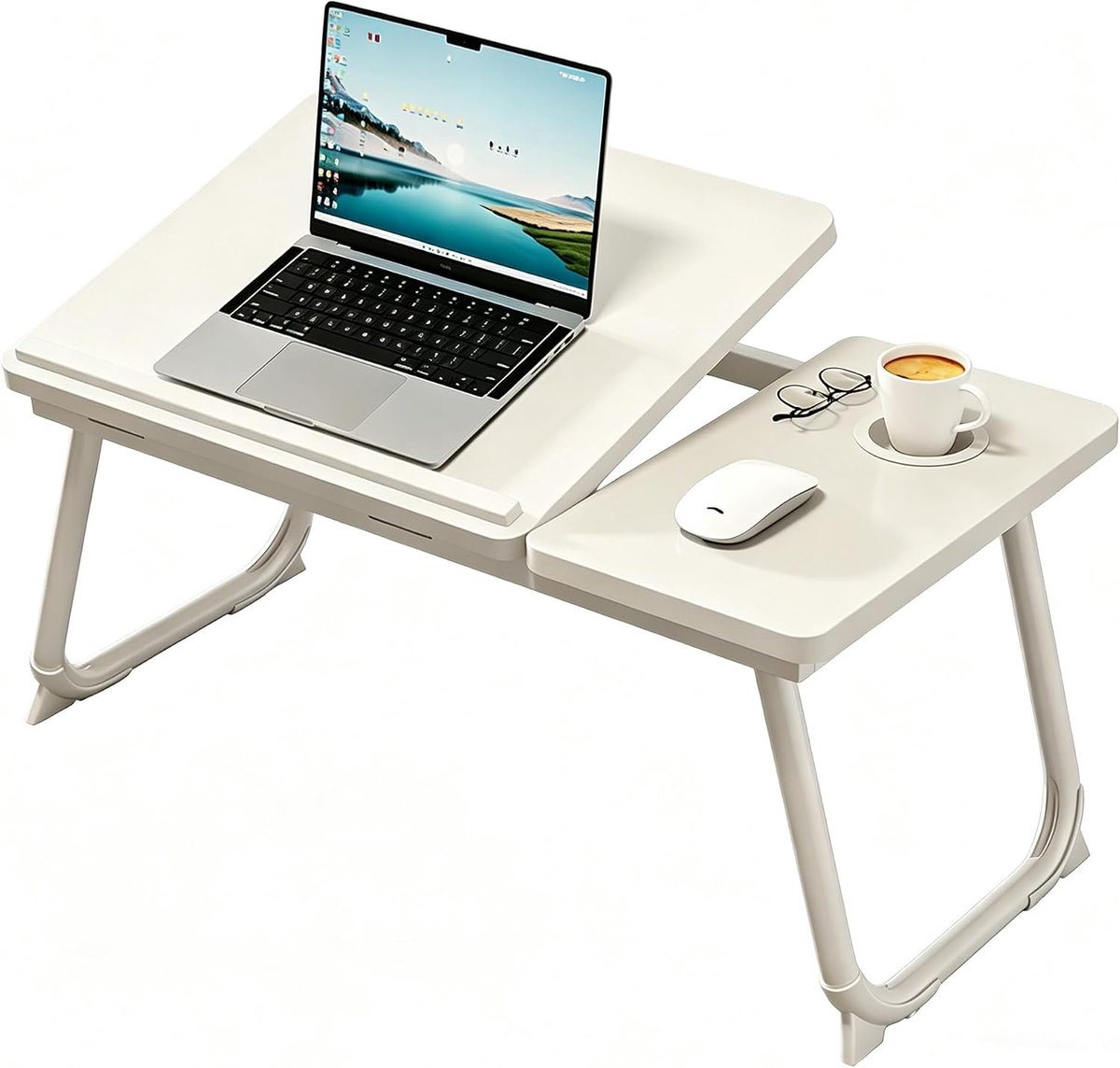 Laptoptafel, laptoptafel, bedtafel, laptoptafel, eettafel, klaptafel, bedtafel, wit