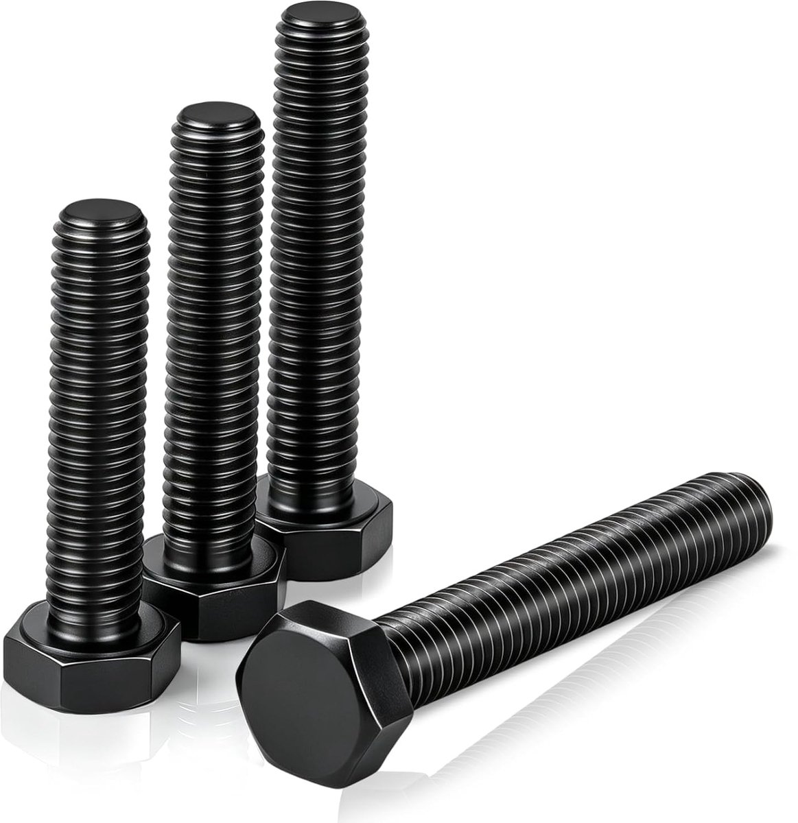 Zeskantbouten zwart M12 x 20 mm schroeven DIN 933 (10 stuks)