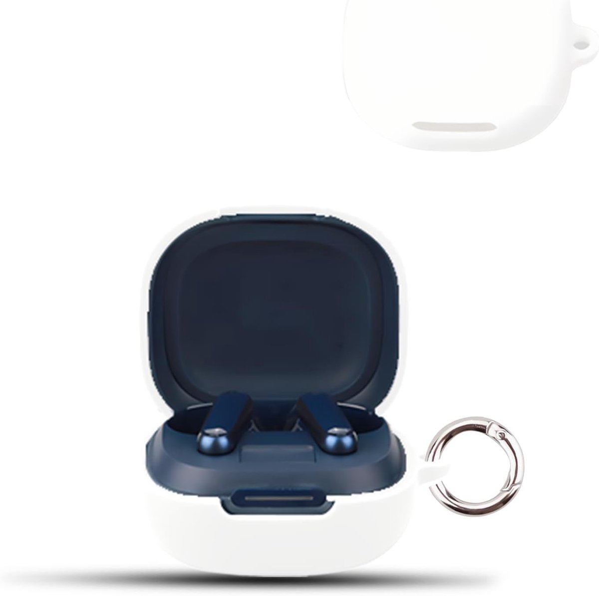 Hoes voor soundcore P40i by Anker draadloze hoofdtelefoon, daunke zachte siliconen beschermhoes, huidvriendelijke etui met ronde gesp, volledige bescherming, wit