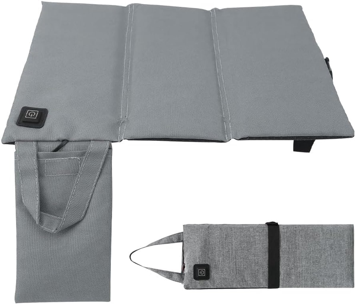 Kussen, draagbaar, USB, elektrisch verwarmingskussen, instelbare temperatuur, opvouwbaar, licht, verwarmingsmat voor outdoorsport, strand, picknick