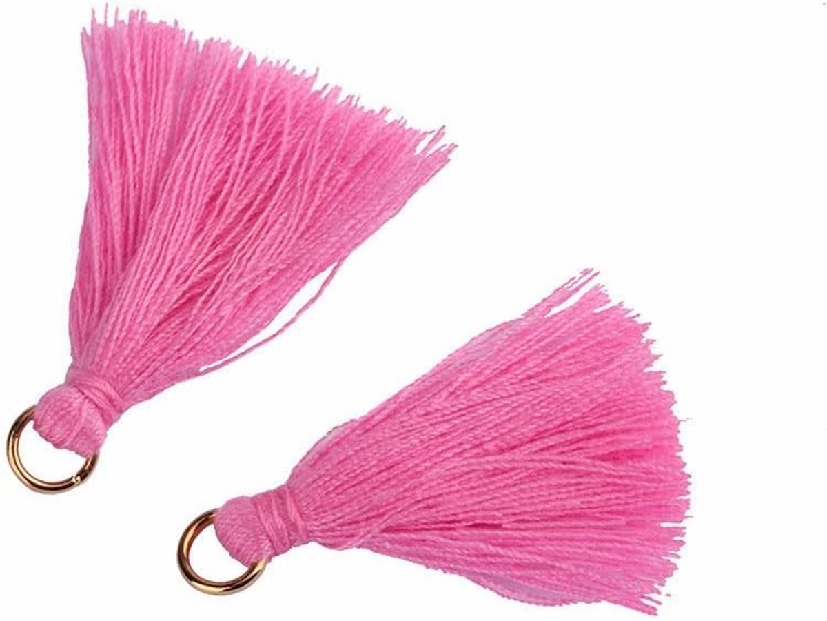Kwastjes, 3 cm, kleine kwastjes, handgemaakte katoenen kwastjes, hangers voor doe-het-zelf handwerk, sieraden, souvenir accessoires, sleutelhanger, bladwijzer, armbanden, lichtroze