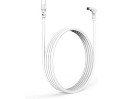 Câble d'Extension DC 0,5M, Câble d'Alimentation 12V 5,5mm x 2,1mm, Câble L-forme à Angle Droit de 90 Degrés, Supporte DC 5V~24V pour Caméras de Surveillance, DVR, NVR, etc. Blanc 50CM (1 Pièce)