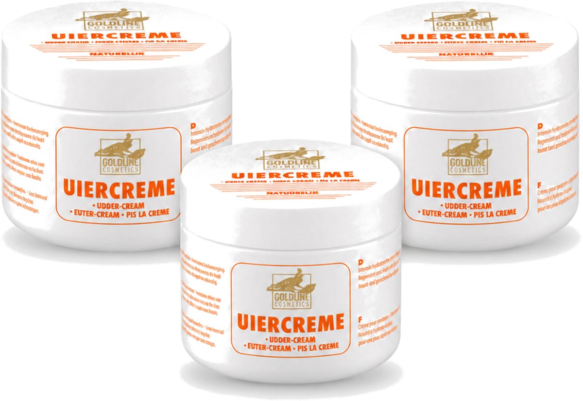 3 x Goldline - Uiercrème - Huidverzorging - Intensief Hydraterend - 250 ml - Voordeelverpakking - 3 stuks