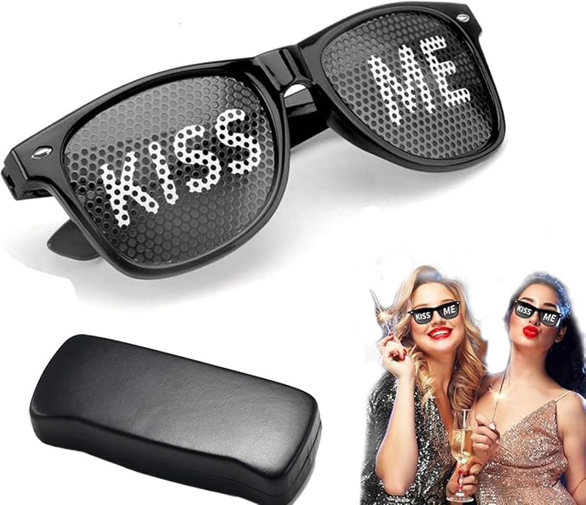 Partybril met motief Kiss Me zonnebril, feestbril, carnaval, partybril, rave bril, zonnebril, feestbril voor feestjes, clubs, winkelcentra, carnaval, foto-rekwisieten