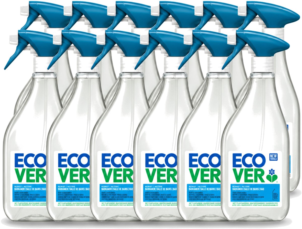 12 x Ecover - Badkamerreiniger - Munt & Komkommer - 500 ml - Voordeelverpakking - 12 stuks