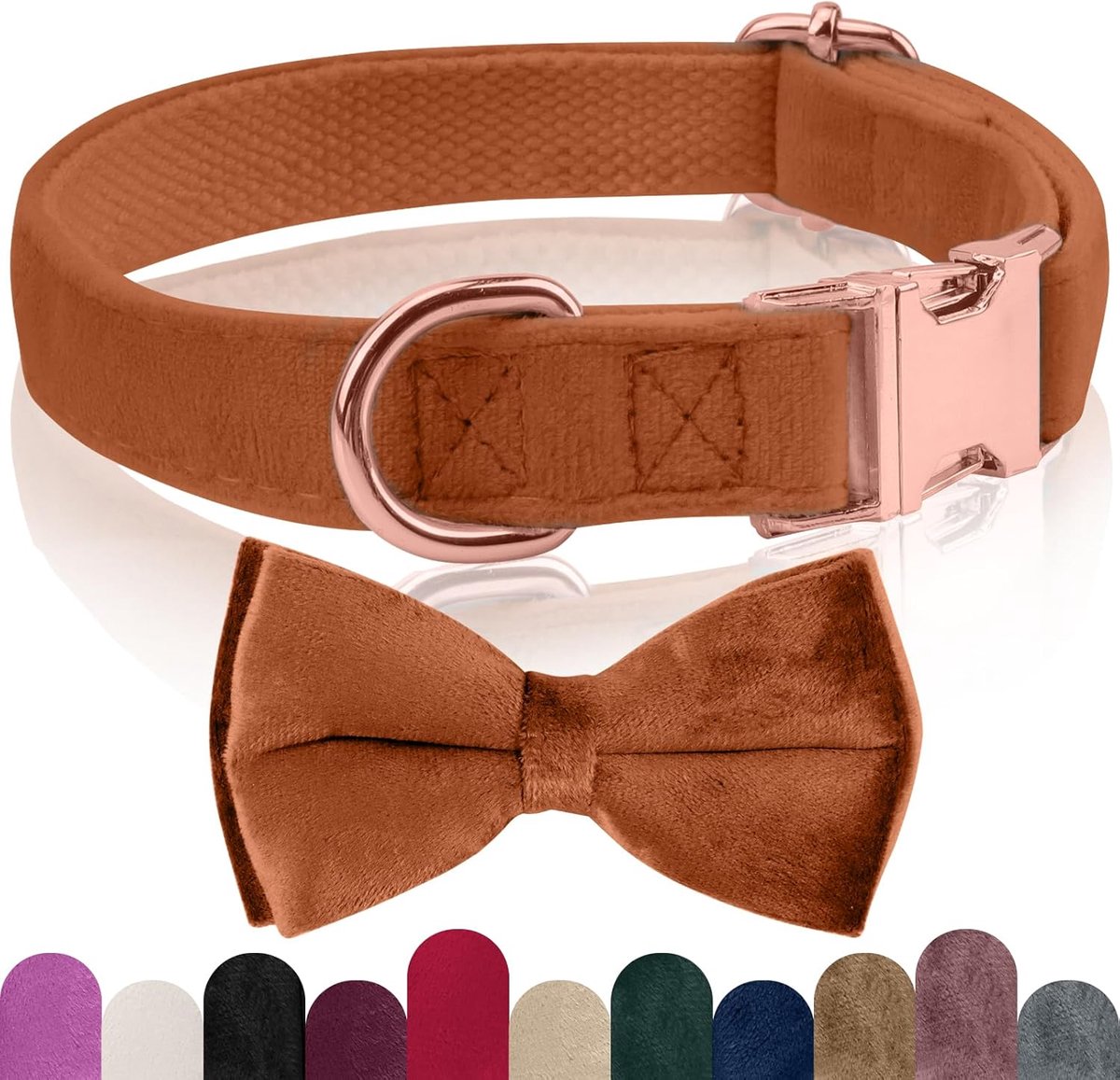 hondenhalsband, met afneembare vlinderdas, comfortabele verstelbare fluwelen halsband, geschikt voor honden, kleine, middelgrote en grote honden, voor bruiloften, verjaardagen