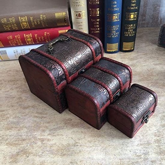 antieke houten doos mooie vintage collectie doos klassieke sieraden diverse doos creatieve verpakking rekwisieten — afbeelding 2