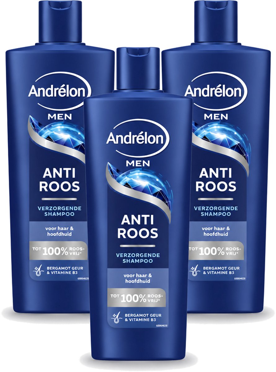 3 x Andrélon – Shampoo – Anti Roos Men – 400 ml - Bulkverpakking - 3 stuks