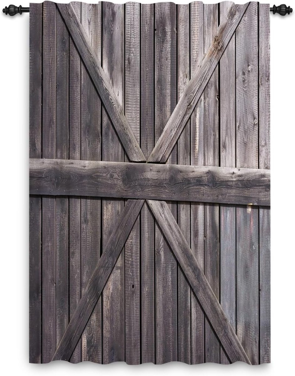 Houten gordijn voor ramen, schuifdeur, houten gordijn, boerderijdecoratie, woonkamer, slaapkamer, landhuisthema, cowboy, scheidingsgordijn, binnen, 117 x 183 cm, 1 paneel