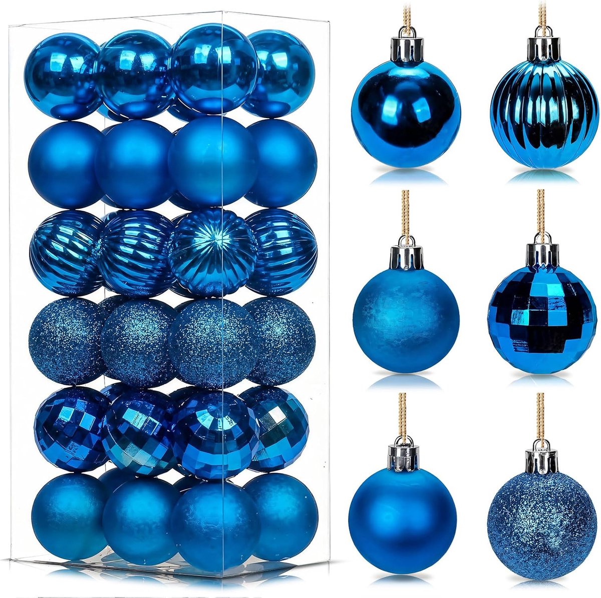 Kerstbal Ornamenten met Snaren Kerst Dec (Blauw, 3C)