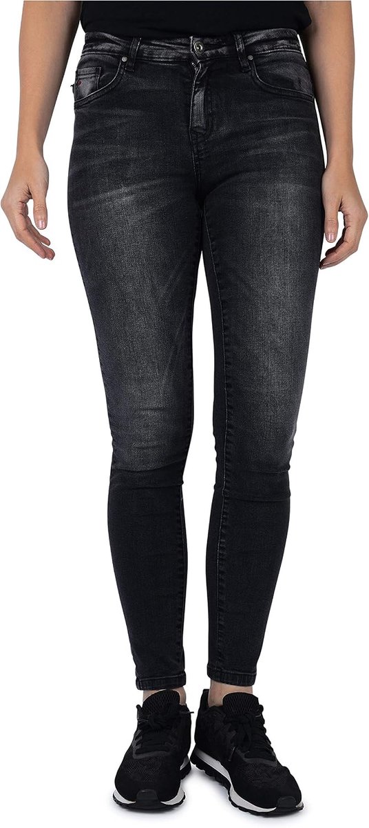 Jeans Mid Rise Skinny Jeans voor vrouwen UK, Zwart, M