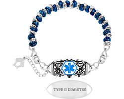 Aanpasbare Medische Armband – Lasergegraveerd Medische ID Tag, Waterdicht Hypoallergeen RVS, Drie Kleuren Kralenopties, Unisex, Geschikt voor Dagelijks Gebruik & Sport