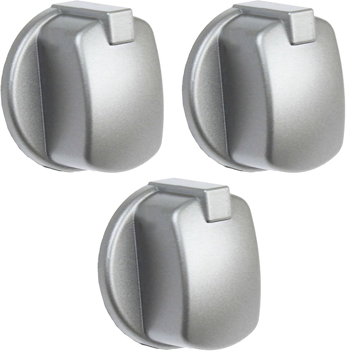 Controle Schakelaar Knop compatibel met Indesit Oven (Pack van 3, Zilver)