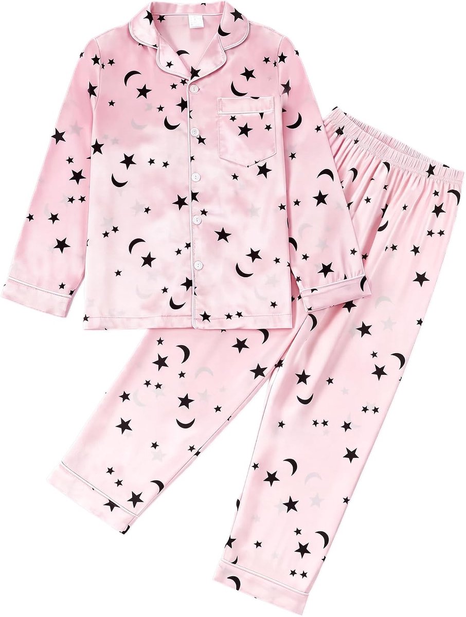 Pyjama voor meisjes en jongens, lange mouwen, leeftijd 8-13