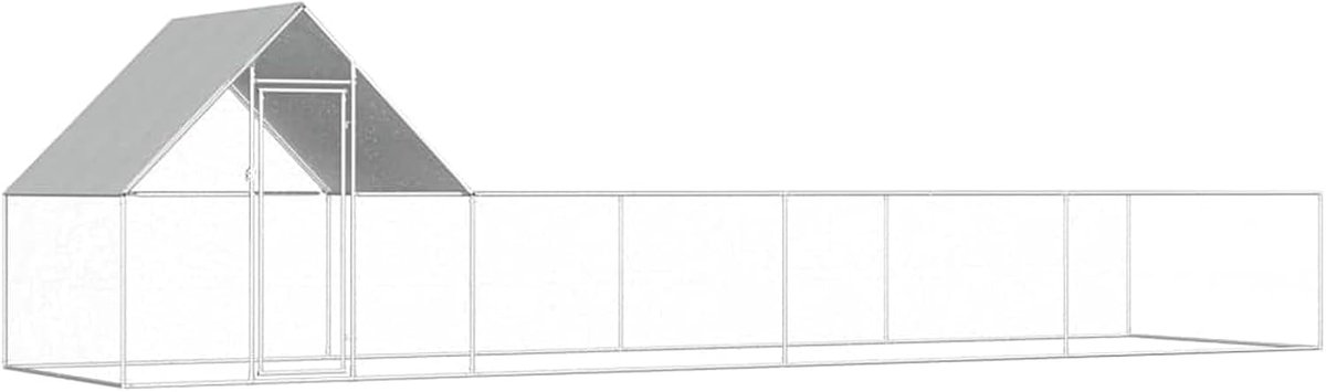 Groot kippenhok van verzinkt staal, 8 x 2 x 2 m, kippenhok van metaal, tuinkippenhok, kippenhok van verzinkt staal, kippenhok, gline-kippenhok, outdoor kippenhok, eend 8 x 2 x 2 m