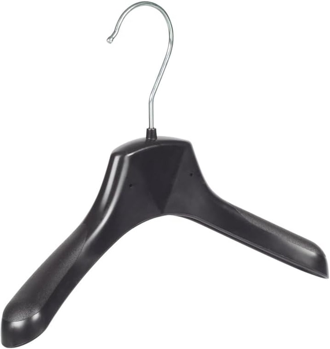 Kleerhanger, Mantelhanger, Kostuumhanger, Jassenhanger, set van 20 Stuks, Kunststof, Zwart, Brede schouders, 360° Draaibare Haak, 26 cm (FR26_00/20)