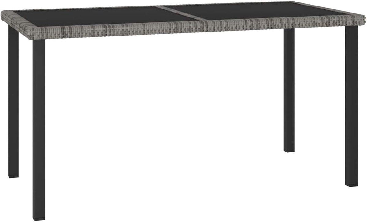 Tuintafel, tuintafel, tuintafel, tuintafel, balkontafel, terrastafel, koffietafel, bijzettafel, rotan theetafel, grijs, 140 x 70 x 73 cm polyrotan