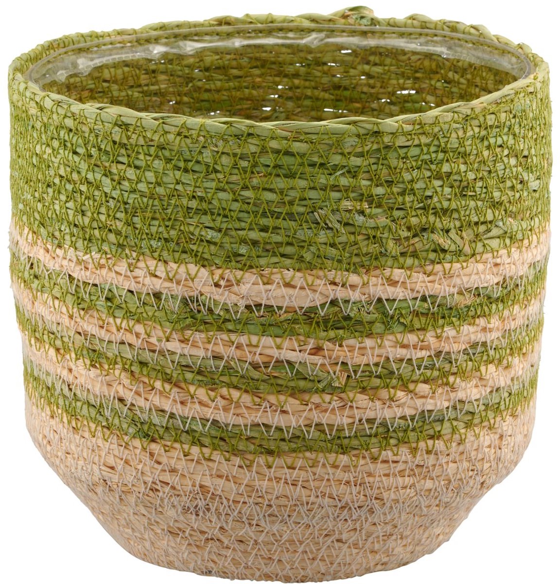 Gasper Creativ Home Plantenpot Groen Naturel O 14,5 cm - Zeegras