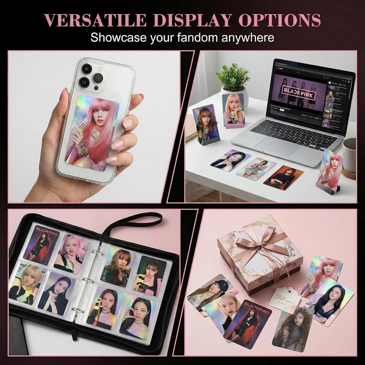 4 sets/220 stuks Black Pink Lomo-kaarten, fotokaarten, Kpop voor foto's van Jennie Mantra, Rose, Jisoo, Lisa, Kpop merchandise cadeaus voor fans