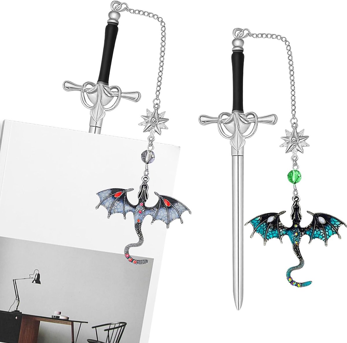 Bladwijzer, zwaard, unieke cadeaubookmark, voor vrouwen en mannen, boekenwurm