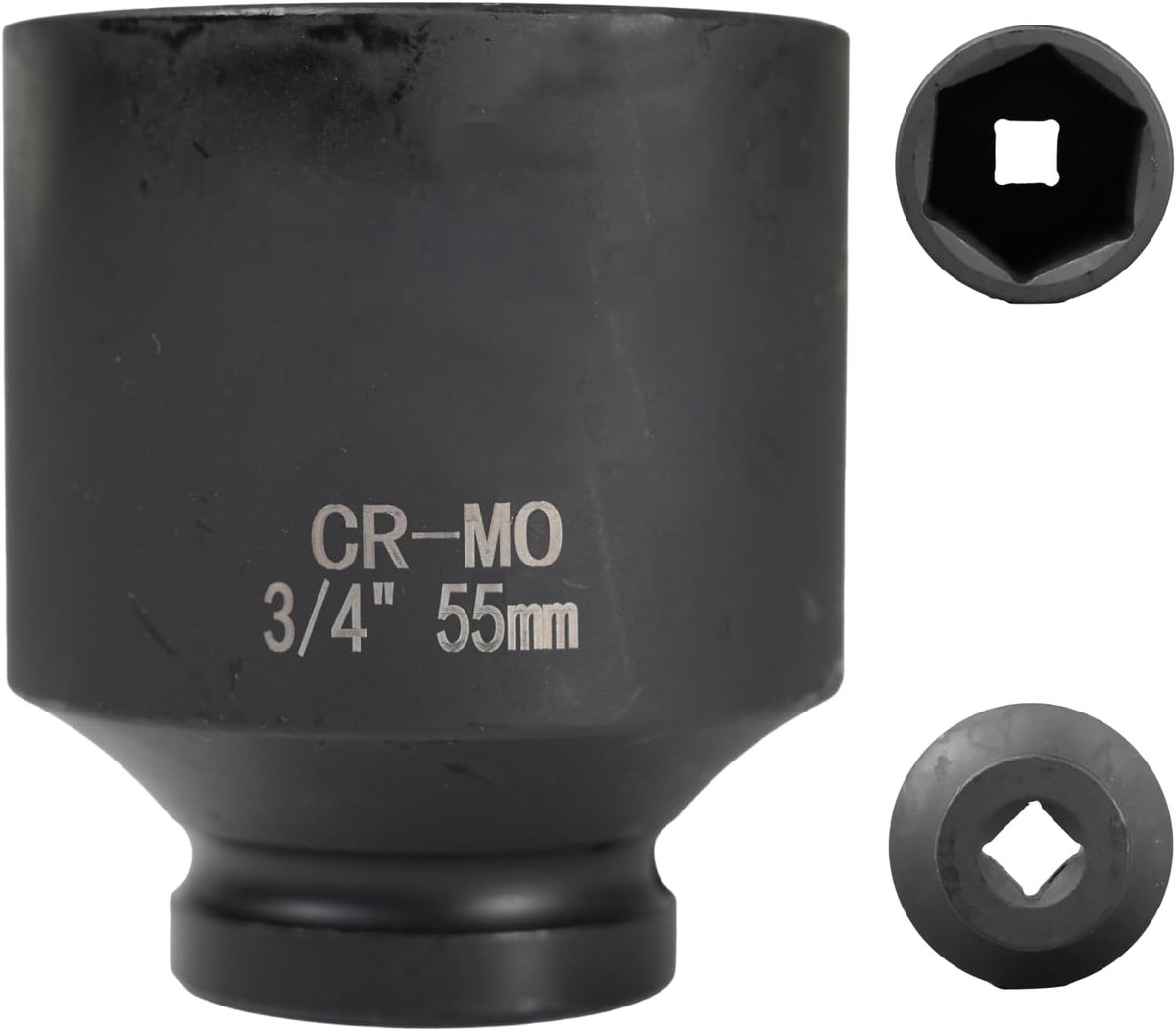55 mm, 3/4 inch, 6-kant, steeksleutel 55 mm, 3/4, lengte 78 mm, chroom-molybdeenstaal, CR - MO (55 mm)