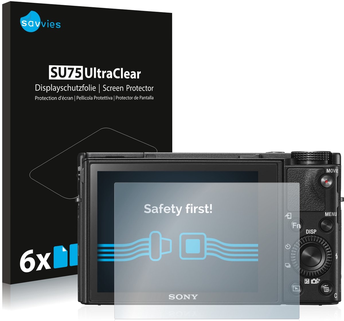 Savvies - Screenprotector voor Sony Cyber-Shot DSC-RX100 VI - Folie Beschermfolie transparant 6 Stuks