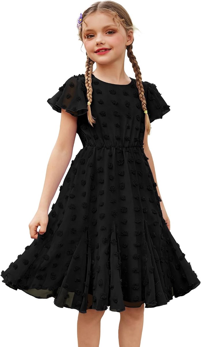 Meisjesjurk, bruiloftsfeest, bruiloftsfeest, korte mouwen, zomer, casual, prinses, chiffon jurken, kinderen, jongeren, kleding 3-12 jaar