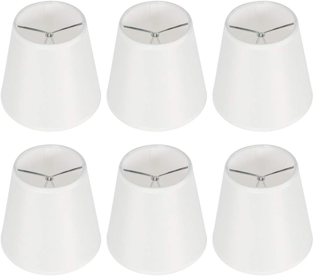 Stijlvolle Witte Katoenen Lampenkappen Set van 6 - Moderne Wandlampen Schaduw Covers voor E14 Fitting, 3.5''×5.2''×5.5''