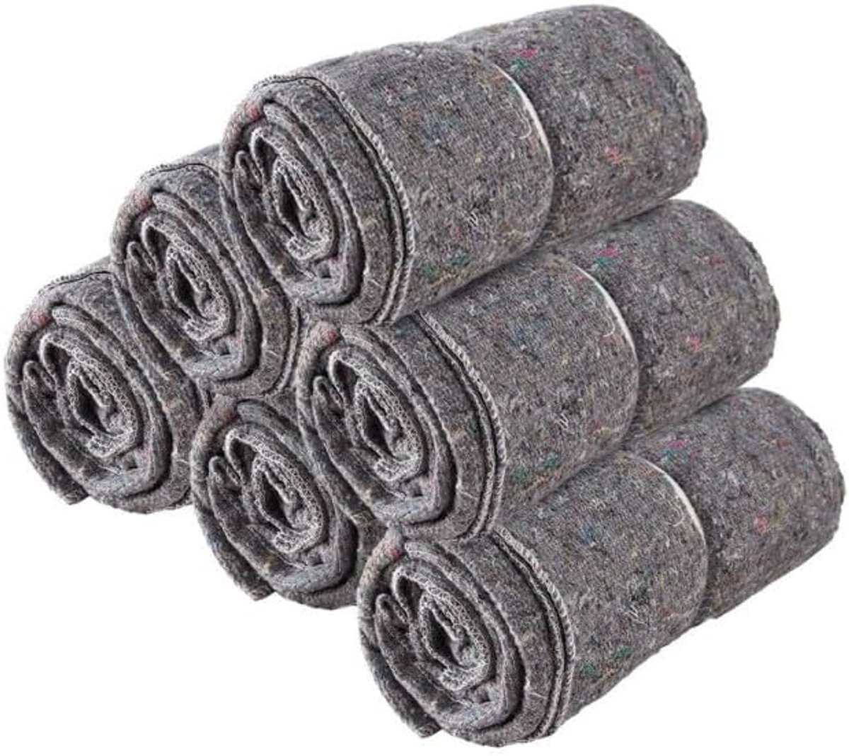 And Move Set van 6 beschermhoezen van gerecycled materiaal, 1,5 x 2 m, 350 g/m², grijs gemêleerd