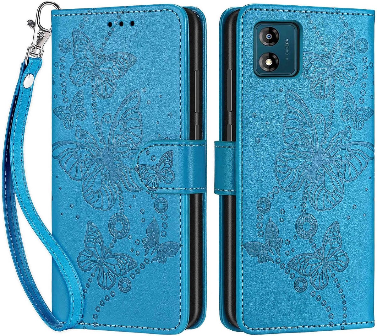 Portemonnee Telefoonhoes voor Motorola Moto E13 Blauw