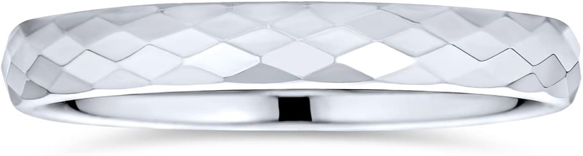 Jewelry Koppels Multi Facet Prisma Cut Titanium Trouwring Ringen Voor Mannen Voor Vrouwen Zilver Tone Comfort Fit 8 MM