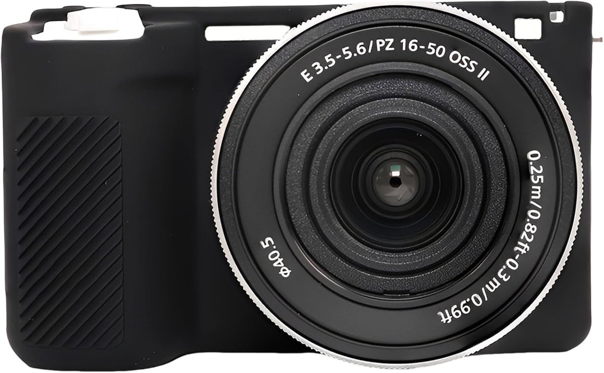 Cameratas Compatibel met Sony ZVE10 II ZV-E10 II, Op Maat Gemaakte Siliconen Hoes, Compact Lichtgewicht Draagbare Opbergtas, Zwart