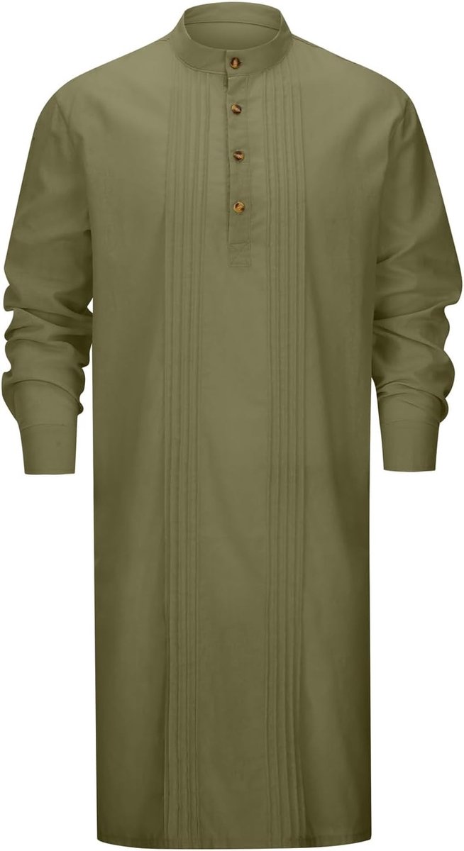 Islamitische heren abaya moslim zakken gebedskleding robe lang Arabisch linnen uitsparing Djellaba A20