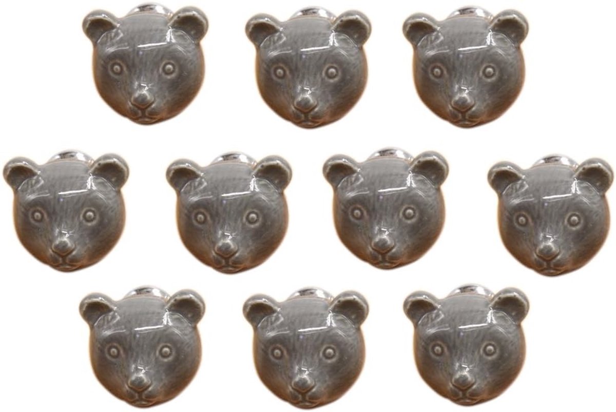 Cartoons Dieren Kleding Keuken Kast Remis Handgrepen 10 Pack, Grijs