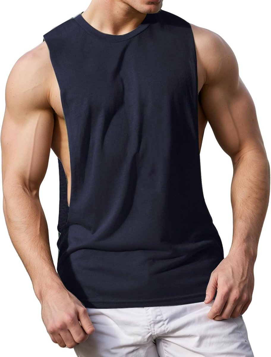 Tanktop met diepe armsgaten, wit