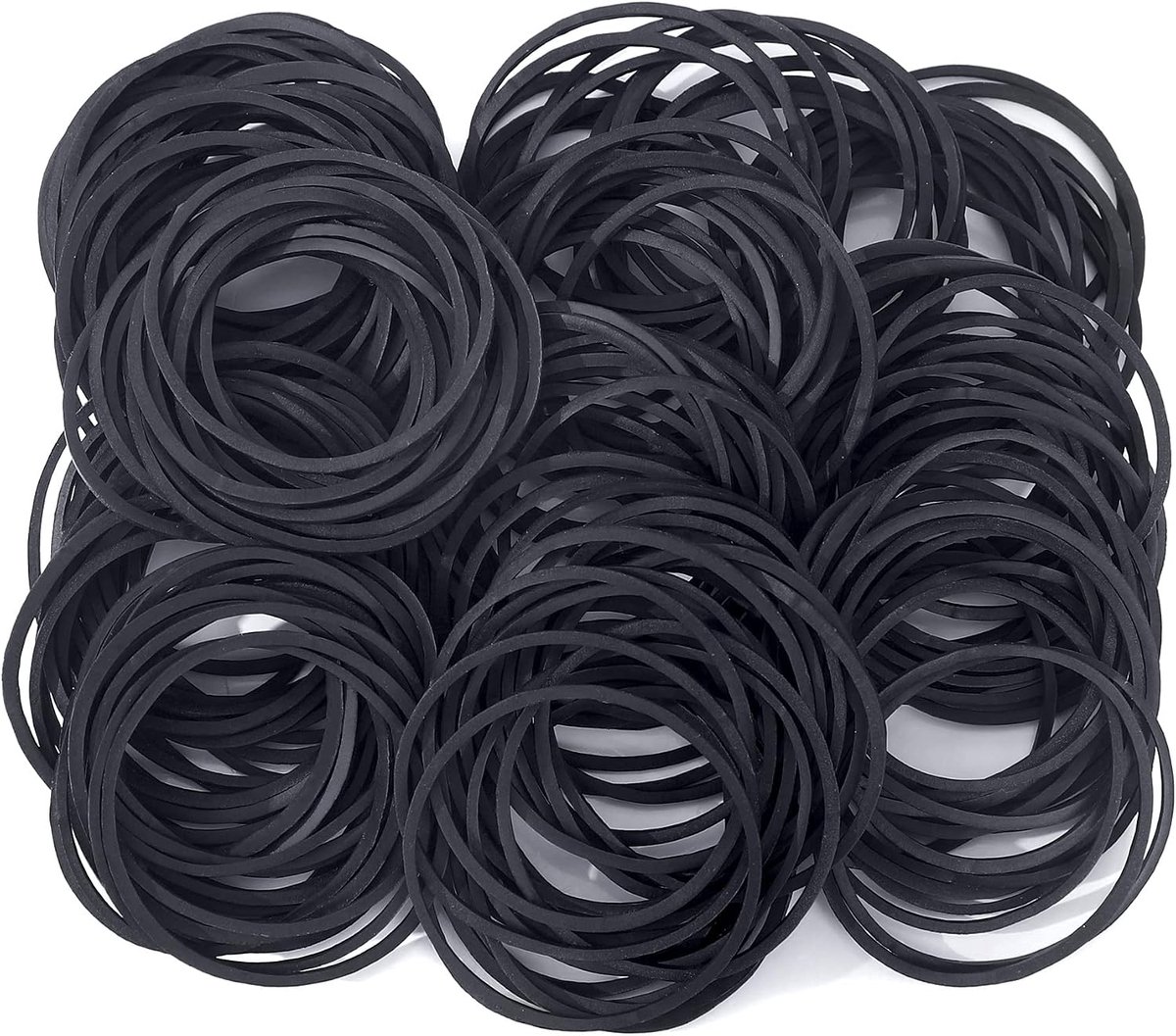 200 stuks zwarte natuurlijke rubberen elastische banden, zware banden voor haar, thuis, pennen, katapulten, rekeningen, bankpapier, kantoorbenodigdheden (38 mm)
