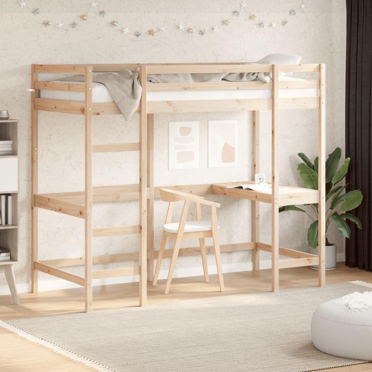 Grenenhout veilig met bureau standaard naturel 100x200 cm