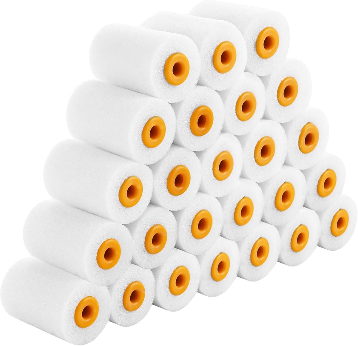60 stuks verfroller, 5,0 x 3,5 cm, verfroller, muurverf, witte schuimverfroller, kleine verfroller voor het repareren en schilderen van randen, hoeken