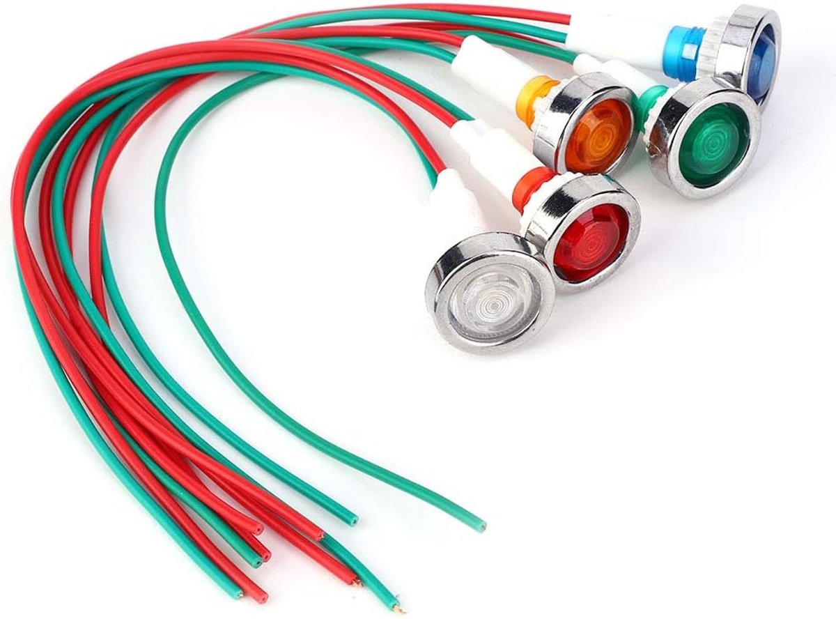 LED controle lampen 10mm - 15 stuks - DC 12V - met draad - voor verlichting