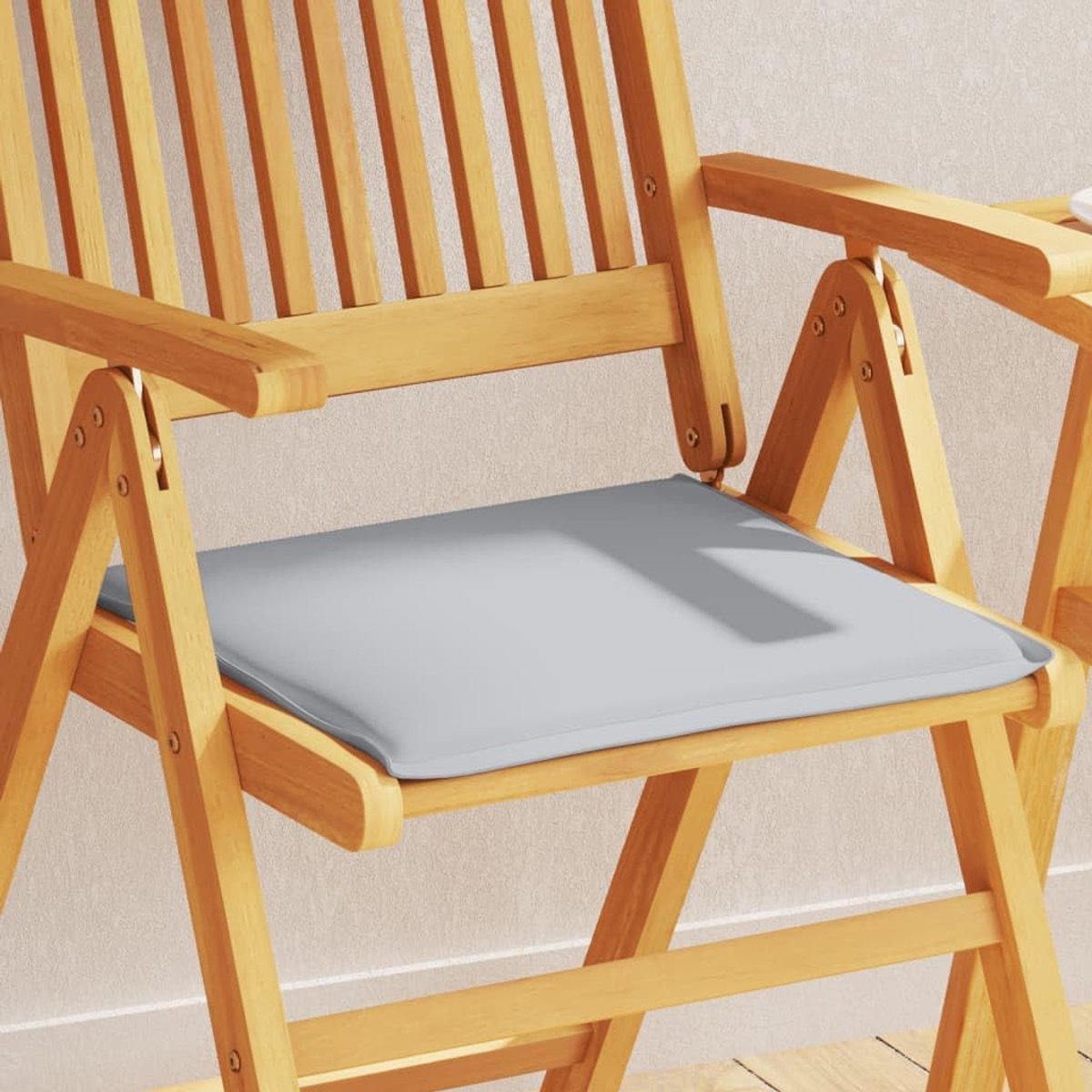 2 stuks, lichtgrijs, 45 x 45 x 2 cm, vierkant, zachte bekleding voor stoelen, ademend en waterdicht, met schuimvulling, voor terras