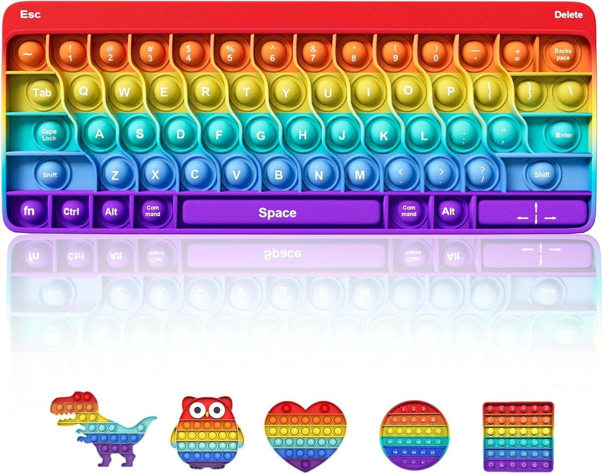 and Pop Bubble Sensorisch Fidget-Speelgoed, Angstvermindering, Vingerspeelgoed, Autisme, Speciale Behoeften, Stressvermindering voor Kinderen en Volwassenen(Tangentbord)