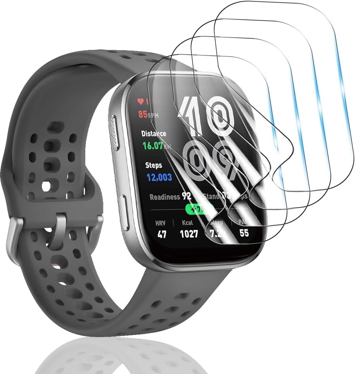3 stuks displaybeschermfolies voor Amazfit Bip 6, geen gehard glas, flexibele TPU, volledige bescherming, HD, krasbestendig, volledige afdekking, displaybeschermfolie voor Amazfit Bip 6, 3