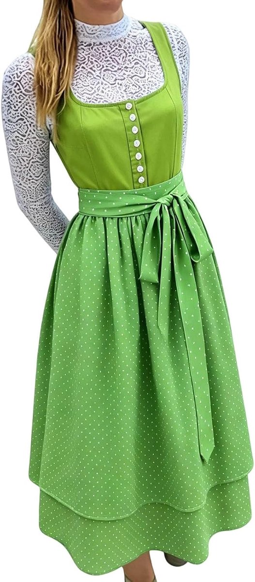 Elegante Beierse jurk met bloemenstrikdetails voor feestelijke cosplay- en themafeesten