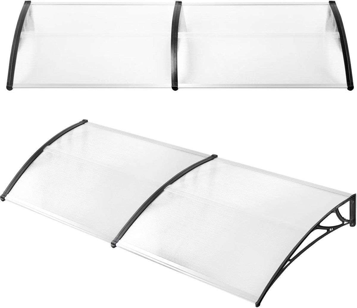300 × 100 cm – groot transparant deurdak van 5 mm polycarbonaat, uv-bestendig, robuust en weerbestendig voor entree