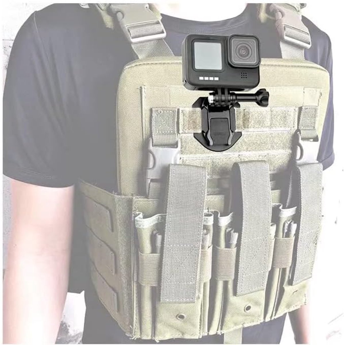 Vest Base Connection Hangende gespbevestiging met draaibare beugel Compatible with Hero 13, 12, 11, 10, 9, 8, 7, (2018), 6 5, Hero Black, Session, Xiaomi Yi, SJCAM