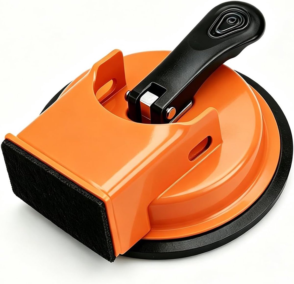 Zuignap 60 kg draagkracht, professionele glaszuiger, vacuüm lifter met hendel, zuignap, glasheffer, tegellifter voor glas, tegels, marmer, metaal, tegellegger gereedschap (oranje)