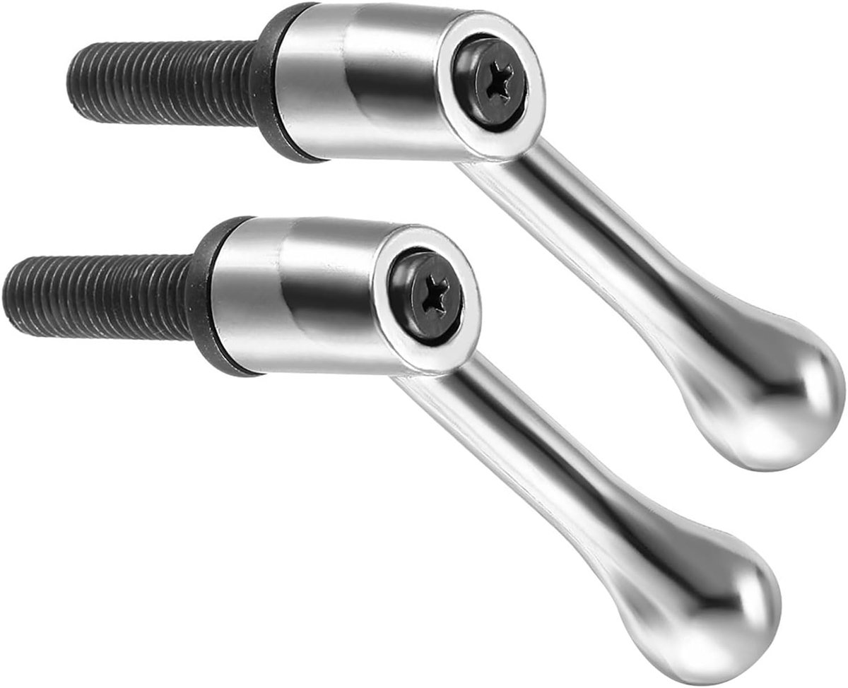 2 stuks hendelgrepen M12 x 40 mm mannelijk zilverdraad toon