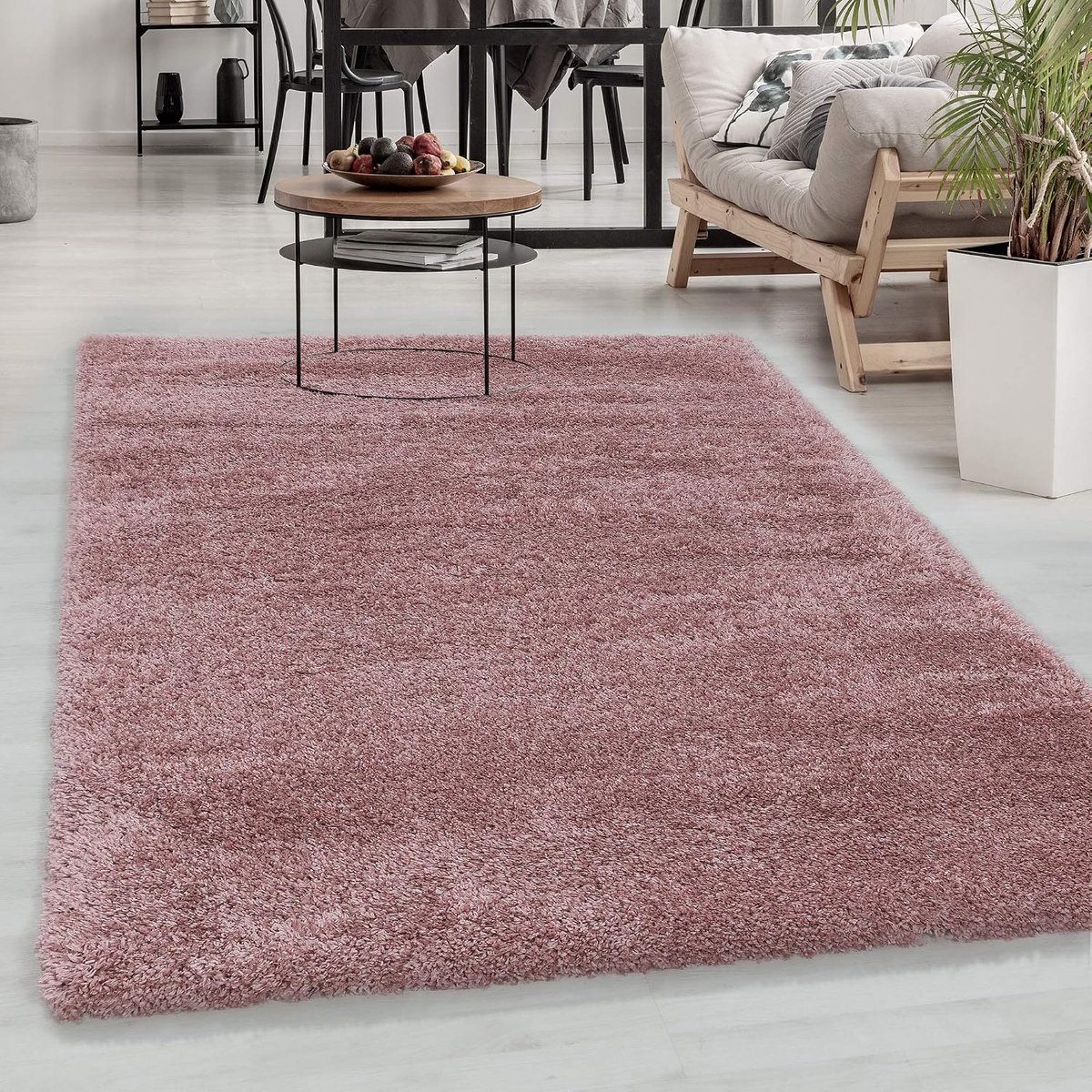 Vloerkleed, Kleur Roze, Unicolor - Monochroom, 107629, Vloerkleed Rechthoekig, Vloerkleed woonkamer-eetkamer, 60 x 110 cm